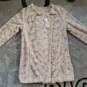 Mystree Front Drape Fur Midi Jacket